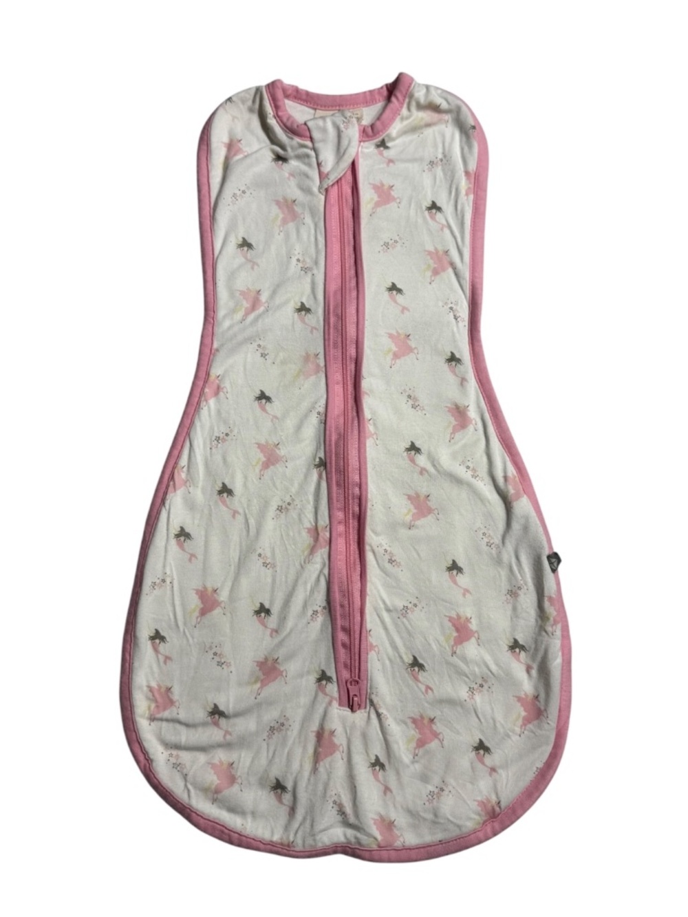 Kyte Baby Whimsical Unicorn Pink and White SleepSack Size 0-3 Months 0.5 tog